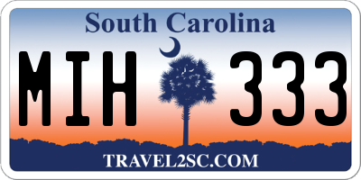 SC license plate MIH333