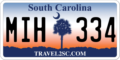 SC license plate MIH334