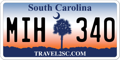 SC license plate MIH340