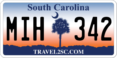 SC license plate MIH342