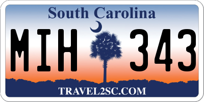 SC license plate MIH343