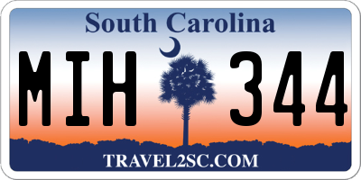SC license plate MIH344