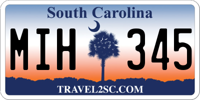 SC license plate MIH345