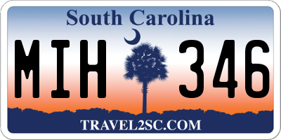 SC license plate MIH346