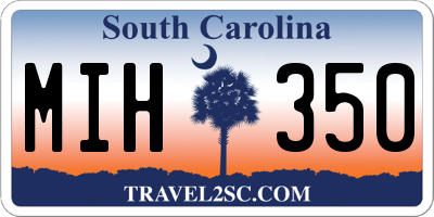 SC license plate MIH350