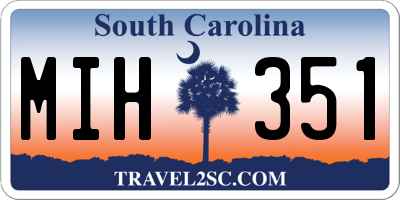 SC license plate MIH351