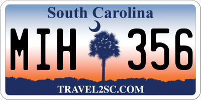 SC license plate MIH356