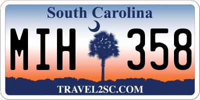 SC license plate MIH358
