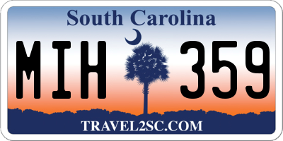 SC license plate MIH359