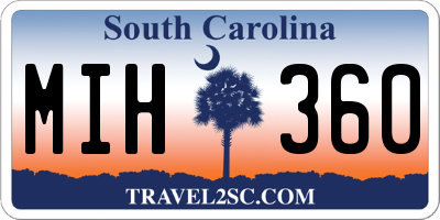 SC license plate MIH360