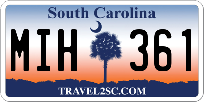 SC license plate MIH361