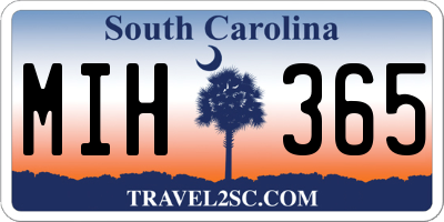 SC license plate MIH365