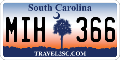 SC license plate MIH366