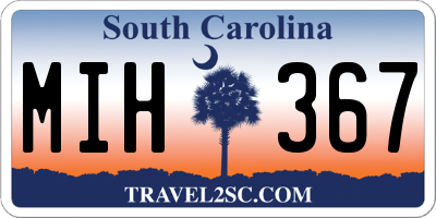 SC license plate MIH367