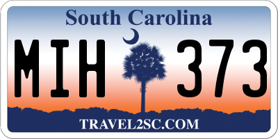 SC license plate MIH373