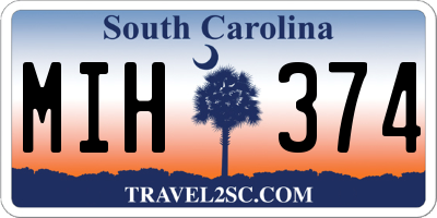 SC license plate MIH374