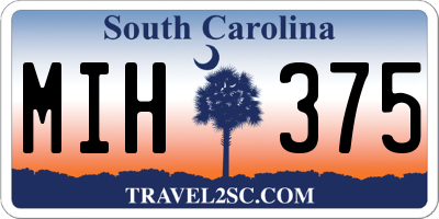 SC license plate MIH375