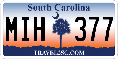 SC license plate MIH377