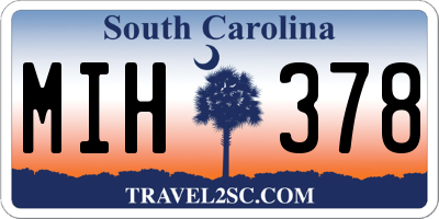SC license plate MIH378