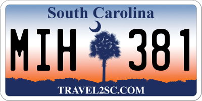 SC license plate MIH381