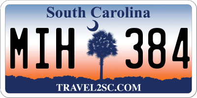 SC license plate MIH384