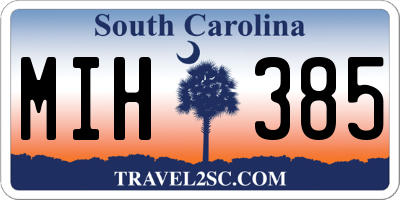 SC license plate MIH385