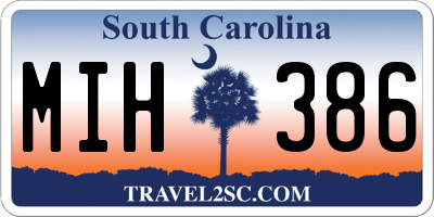SC license plate MIH386