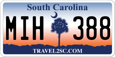 SC license plate MIH388