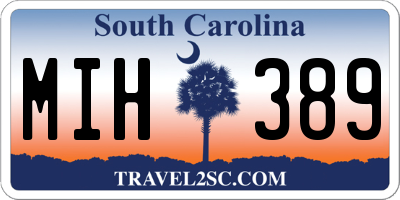 SC license plate MIH389