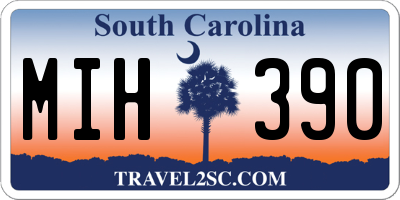 SC license plate MIH390