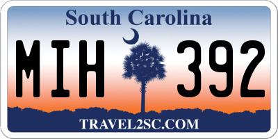 SC license plate MIH392