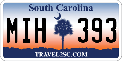 SC license plate MIH393