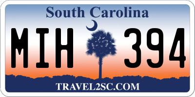 SC license plate MIH394