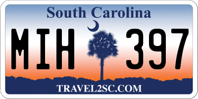 SC license plate MIH397