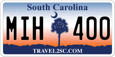 SC license plate MIH400