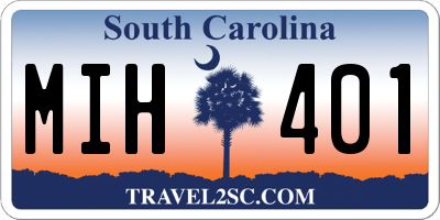 SC license plate MIH401