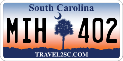 SC license plate MIH402