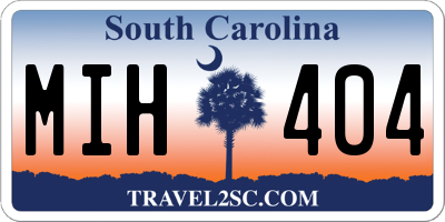 SC license plate MIH404