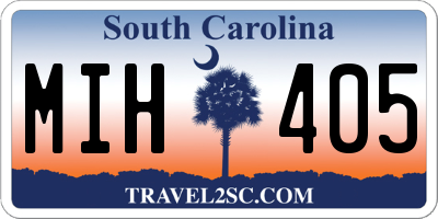 SC license plate MIH405