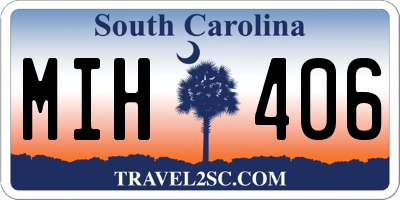 SC license plate MIH406