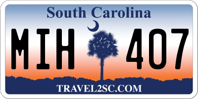 SC license plate MIH407