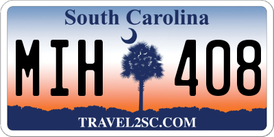 SC license plate MIH408