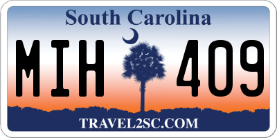 SC license plate MIH409