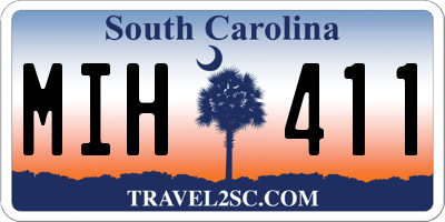 SC license plate MIH411