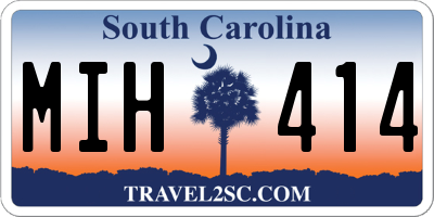 SC license plate MIH414