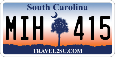 SC license plate MIH415