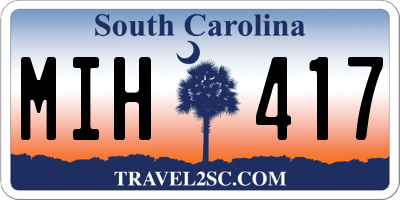 SC license plate MIH417