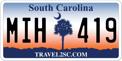 SC license plate MIH419