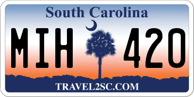 SC license plate MIH420