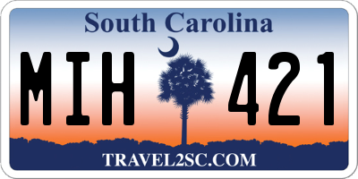 SC license plate MIH421